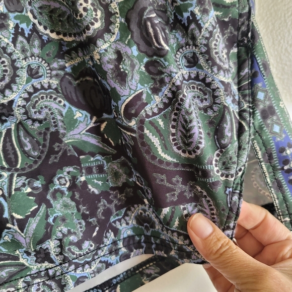 Free People FP Movement, Next Round Shorts,  Blue Green Paisley, Size Small - Picture 7 of 10